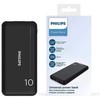 „Philips“ nešiojamoji baterija 10.000 mAh, 2xUSB, 5V, 2.1A, juoda