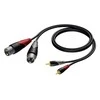 Procab Kabelis 2x XLR kištukas-2X RCA/ CINCH kištukas 1,5 M - CLA701/1,5