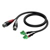 Procab Kabelis 2x XLR kištukas - 2x elektrinis kubas (3 poliai - 3,81 mm) 1m -CLA834/1
