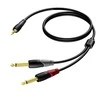 Procab Kabelis, 3,5 mm lizdas, stereofoninis lizdas – 2 x 6,3 mm lizdas, kištukas, mono, 1,5 m – CLA713/1,5