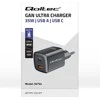 QOLTEC 50764 GaN ULTRA 35W charger / 5-20V / 2.25 3A / 1 x USB type C PD / 1x USB / Juodas