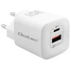 QOLTEC 50763 GaN ULTRA 35W įkroviklis / 5-20V / 2,25 3A / 1 x USB tipo C PD / 1x USB / Baltas