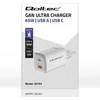 QOLTEC 50765 GaN ULTRA 65w įkroviklis / 5-20V / 2,25 3,25A / 1 x USB tipo C PD / 1x USB / Baltas