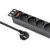 „Qoltec“ aliuminio PDU maitinimo lizdas, skirtas RACK 10'' | 1U | 16A | 4xFRENCH | 1.8m
