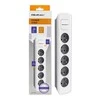 QOLTEC 50296 Power strip 5 sockets 1.8m Baltas pilkas