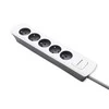 QOLTEC 50296 Power strip 5 sockets 1.8m Baltas pilkas