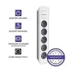 QOLTEC 50296 Power strip 5 sockets 1.8m Baltas pilkas