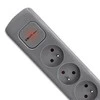 QOLTEC 50277 Maitinimo juostelė 6 lizdai 1,8m Pilkas