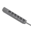 QOLTEC 50277 Maitinimo juostelė 6 lizdai 1,8m Pilkas