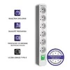 QOLTEC 50292 Maitinimo juosta 6 lizdai 1,8m Baltas-pilkas
