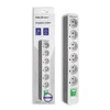 QOLTEC 50292 Maitinimo juosta 6 lizdai 1,8m Baltas-pilkas