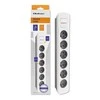 QOLTEC 50297 Maitinimo juosta 6 lizdai 1,8 m Balta pilka