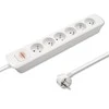 QOLTEC 50278 Maitinimo juosta 6 lizdai 1,8m Baltas
