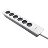 QOLTEC 50297 Maitinimo juosta 6 lizdai 1,8 m Balta pilka