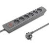 QOLTEC 50277 Maitinimo juostelė 6 lizdai 1,8m Pilkas