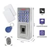 QOLTEC 52447 Kodinė spyna OBERON su pirštų atspaudų skaitytuvu RFID kodų kortelės rakto pakabukas durų skambutis IP68 EM