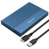 Išorinio kietojo disko dėklas Aliumininis korpusas skirtas diskams SSD HDD 25" sata USB 3.0 ypač greitas 5 Gb/s 2 TB mėlynas Qoltec