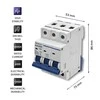QOLTEC 52593 Viršsrovių grandinės pertraukiklis C32 / Saugiklis / AC / 32A / 3P
