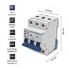 QOLTEC 52595 Viršsrovių grandinės pertraukiklis C63 / Saugiklis / AC / 63A / 3P