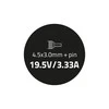 QOLTEC 50051 Nešiojamas kompiuteris AC maitinimo adapteris 65W 19.5V 3.33A 4.5x3.0+pin +maitinimo laidas