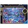 Ravensburger tamsoje šviečianti dėlionė „Mėnulio magija“, 500 det.