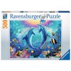 Dėlionė „Ravensburger Puzzle 500“ – galvosūkis „Šok su delfinais“.