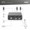„Digitus Switch“ „Digitus KVM 2x1 DP“ jungiklis, DP išvestis, USB garsiakalbis