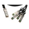 Šakotuvas Extralink QSFP+ DAC | QSFP+ kabelis | DAC, 40Gbps iki 4x 10Gbps 3m, 30AWG