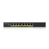 Šakotuvas ZYXEL GS1900-8HP V3, 8-PORT GBE L2 POE SMART SWITCH, 802.3AT, DESKTOP, FANLESS, 77 WATT (5Y WARRANTY)