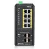 Šakotuvas ZYXEL RGS200-12P, 12 PORT MANAGED POE SWITCH, 240 WATT POE, DIN RAIL, IP30, 12-58V DC