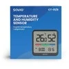 SAVIO belaidė meteorologinė stotelė, temperatūros ir drėgmės jutiklis, skirtas naudoti patalpose, LCD ekranas, laikrodis, data, rankena su magnetu, CT-01/B Juodas
