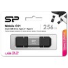 Silicon Power Dual USB Drive | Mobile C51 | 256 GB | USB Type-C/Type-A | Sidabrinis