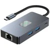 TB adapteris HUB USB C (7w1) HDMI USB SD/TF RJ45 (2500 Mbps) PD