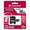 Atminties kortelė TRANSCEND 16GB micro SDHC kortelė, 10 klasė, su SD adapteriu