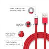 V-tac 1m mikro USB laidas, raudonas, laido tipas- medvilninis audinys