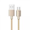 V-tac 1m mikro USB laidas, auksinės spalvos, laido tipas : pintas.