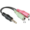 DELOCK Adapteris cable Klinke 3.5 mm 4 Pin St > 2 x Klinke 3.5 mm 3 Pin Bu