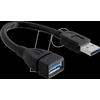 DELOCK kabelis USB 3.0 prailginimas A/A 15 cm vyriškas / moteriškas
