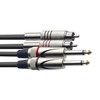 Audio kabelis Stagg 2 x 6.35mm Jack TRS - 2 x RCA 1.5m