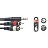 Audio kabelis Stagg 3.5mm TRS - 2 x RCA 3m