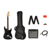 Squier Elektrinės gitaros komplektas Fender Affinity Strat HSS + Frontman 15G, anglies spalva