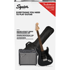 Squier Elektrinės gitaros komplektas Fender Affinity Strat HSS + Frontman 15G, anglies spalva