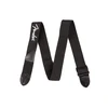 Gitaros diržas Fender baltas logo poly strap, juodas