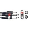 Kabelis 3.5mm minijack stereo - 2x6.3 Jack 1m Stagg