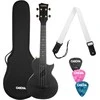 Koncertinės ukulelės komplektas Cascha Carbon Fibre HH 2258 juoda