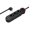 Blow PS-340 3 lizdų maitinimo prailginimo kabelis 2xUSB+USB-C 5m juodas 3x1mm