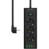 Blow PS-350T 3 lizdų maitinimo prailginimo kabelis 3xUSB+USB-PD 3m juodas 3x1mm