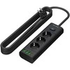 Blow PS-350T 3 lizdų maitinimo prailginimo kabelis 3xUSB+USB-PD 3m juodas 3x1mm