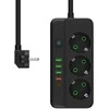Blow PS-350Z Maitinimo prailginimo kabelis su 3 lizdais, 4xUSB+USB-PD, 3m, juodas, 3x1mm