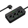 Blow PS-350Z Maitinimo prailginimo kabelis su 3 lizdais, 4xUSB+USB-PD, 3m, juodas, 3x1mm